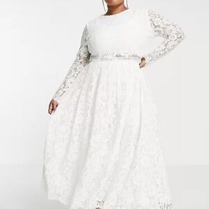 ASOS Curve White Lace Dress